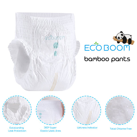 Eco Boom Bamboo Baby Biodegradable Training Pants Organic Diapers Easy Wear