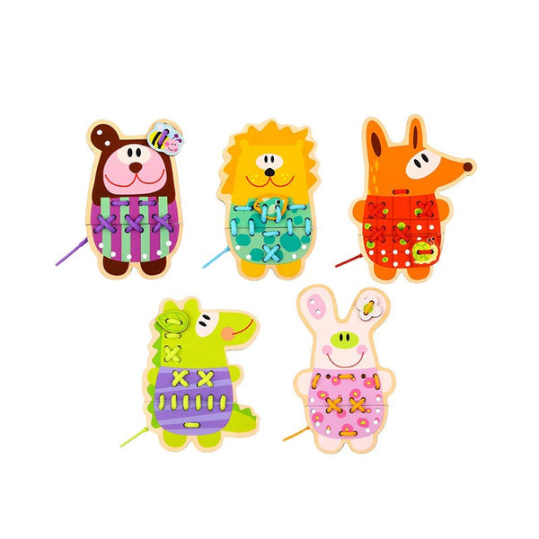 Tooky Toy 5 in 1 Lacing Animals